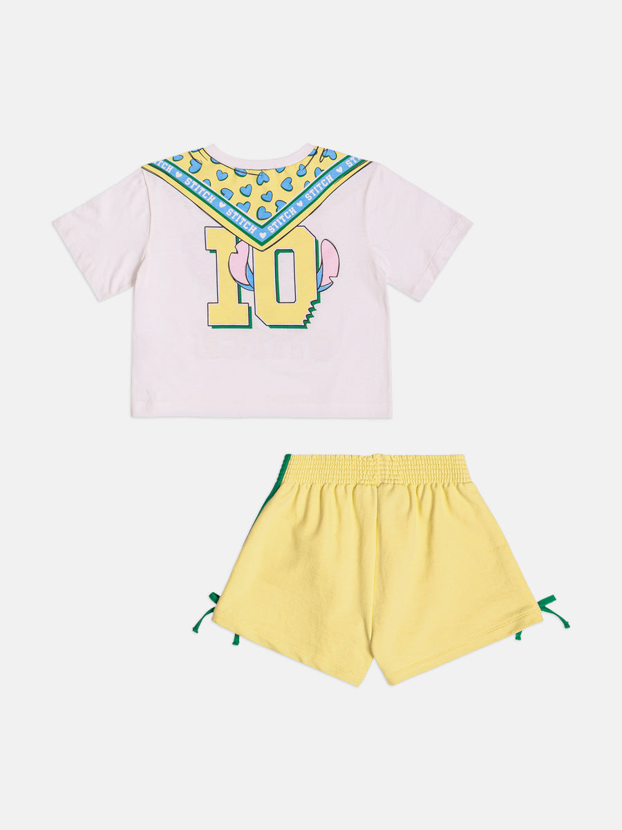 Conjunto Blusa Shorts Stitch Perola Momi