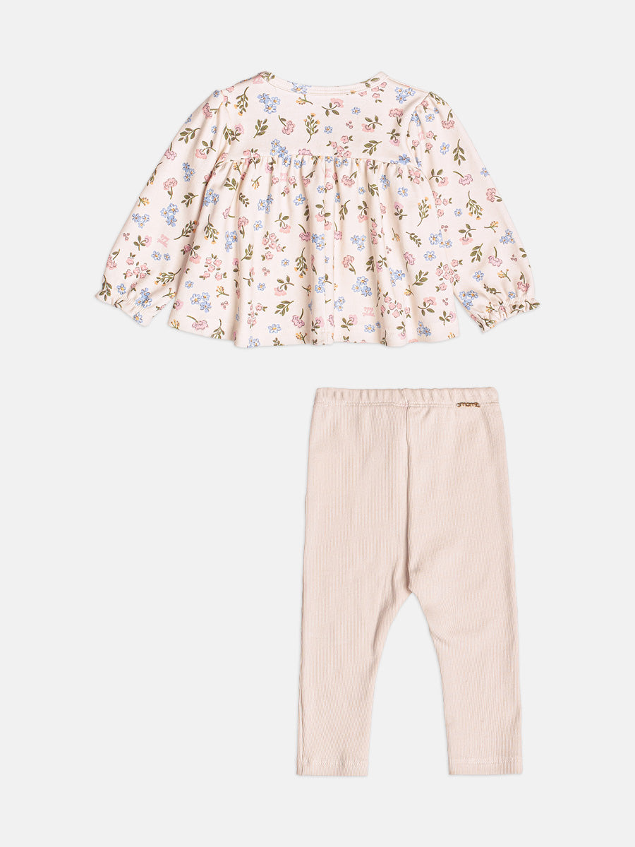 Conjunto Manga Longa Blusa Leggine Little Flowers Momi