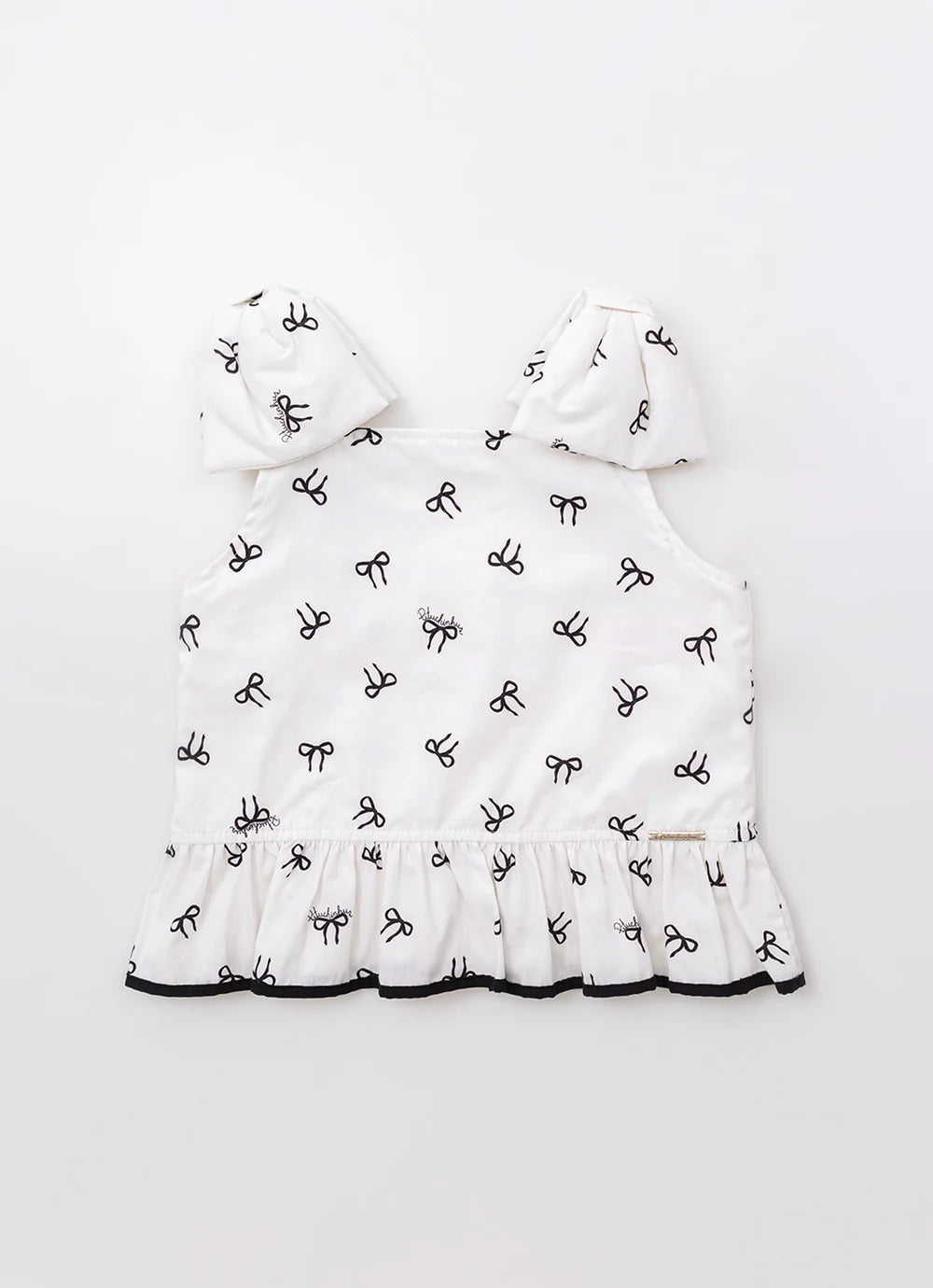 Blusa Algodão Maxi Laços Puffer Pituchinhus