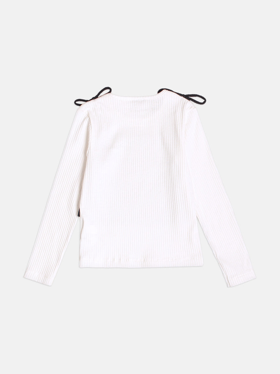Blusa Com Top Tricot Off White Momi