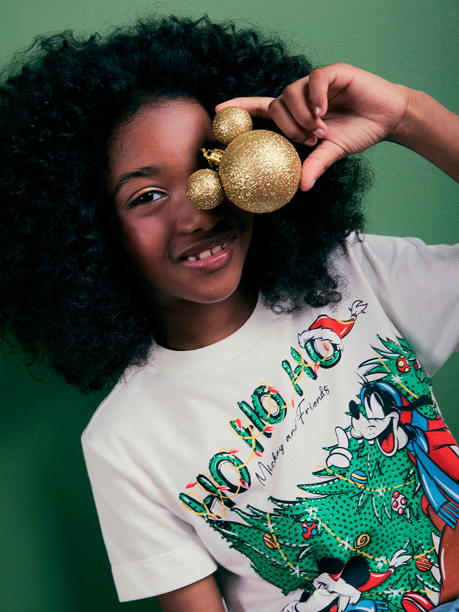 T-Shirt Mickey e Amigos Natal Anime