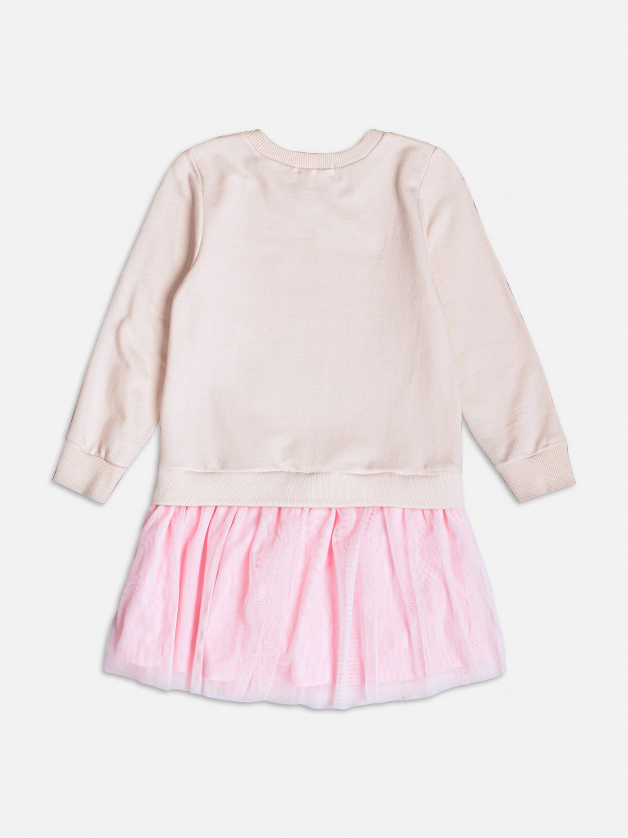 Vestido Manga Longa Hello Kitty Amigos Bege - BambolePetit