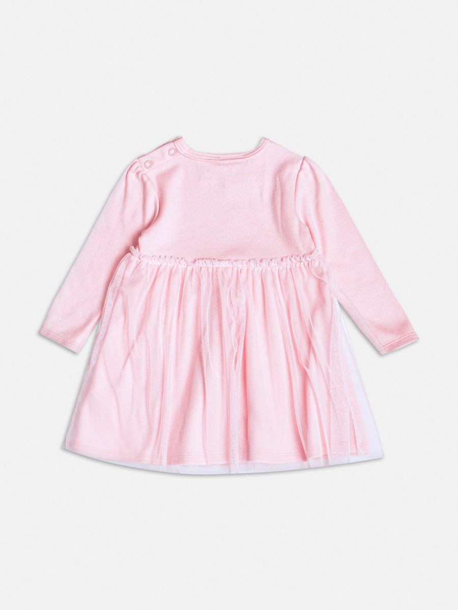 Vestido Manga Longa Hello Kitty Com Tule Rosa - BambolePetit