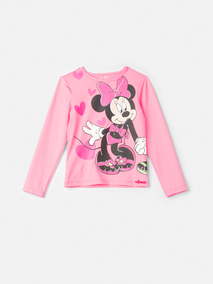 Blusa Uv Pink com Estampa da Minnie Mouse Anime