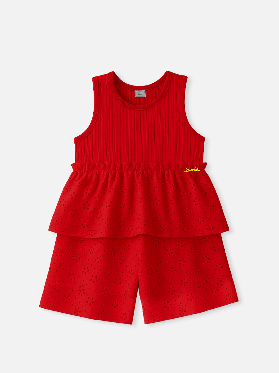 Conjunto Blusa e Shorts Vermelho Bimbi