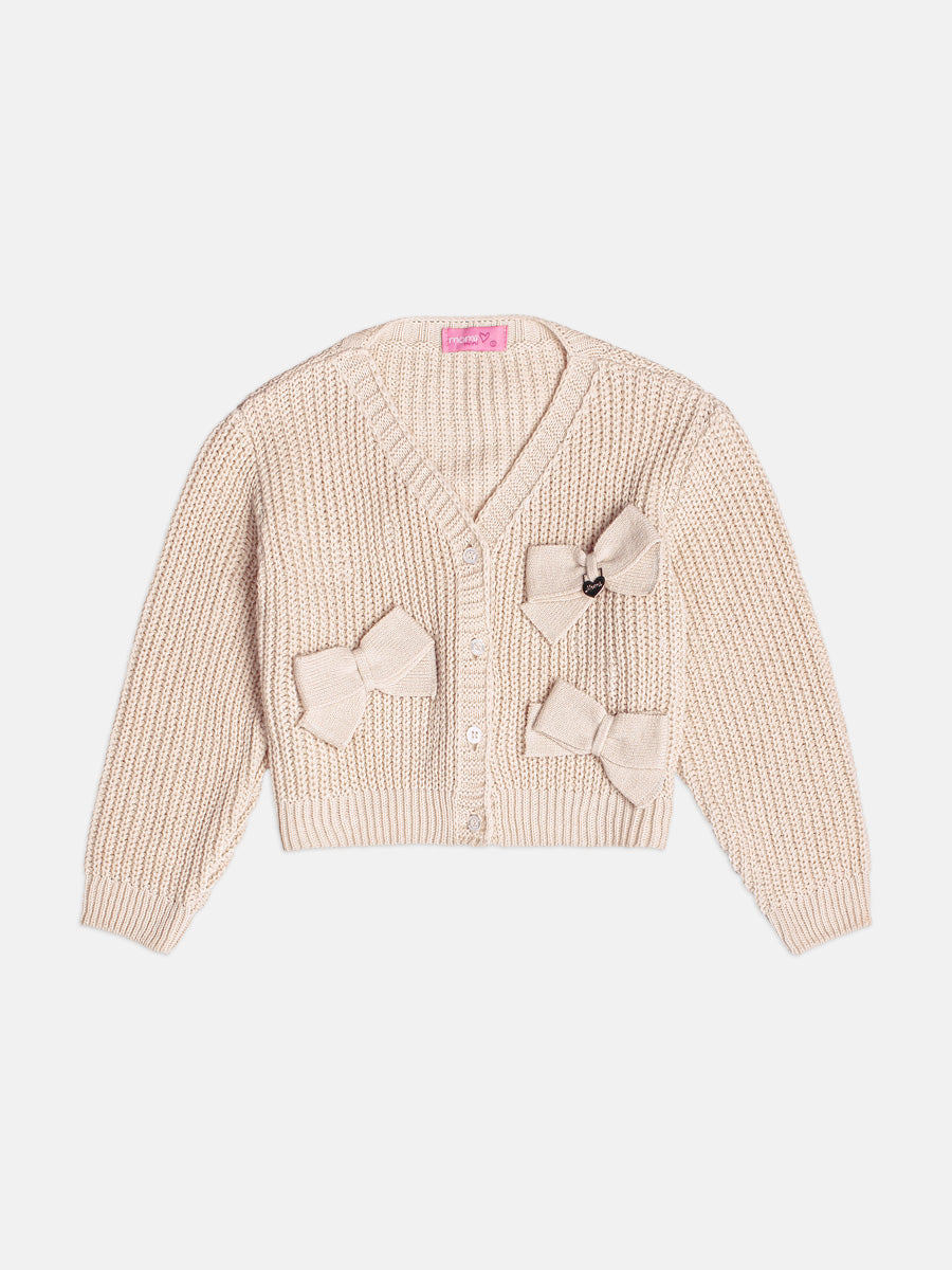 Casaco De Tricot Basico Cru Momi