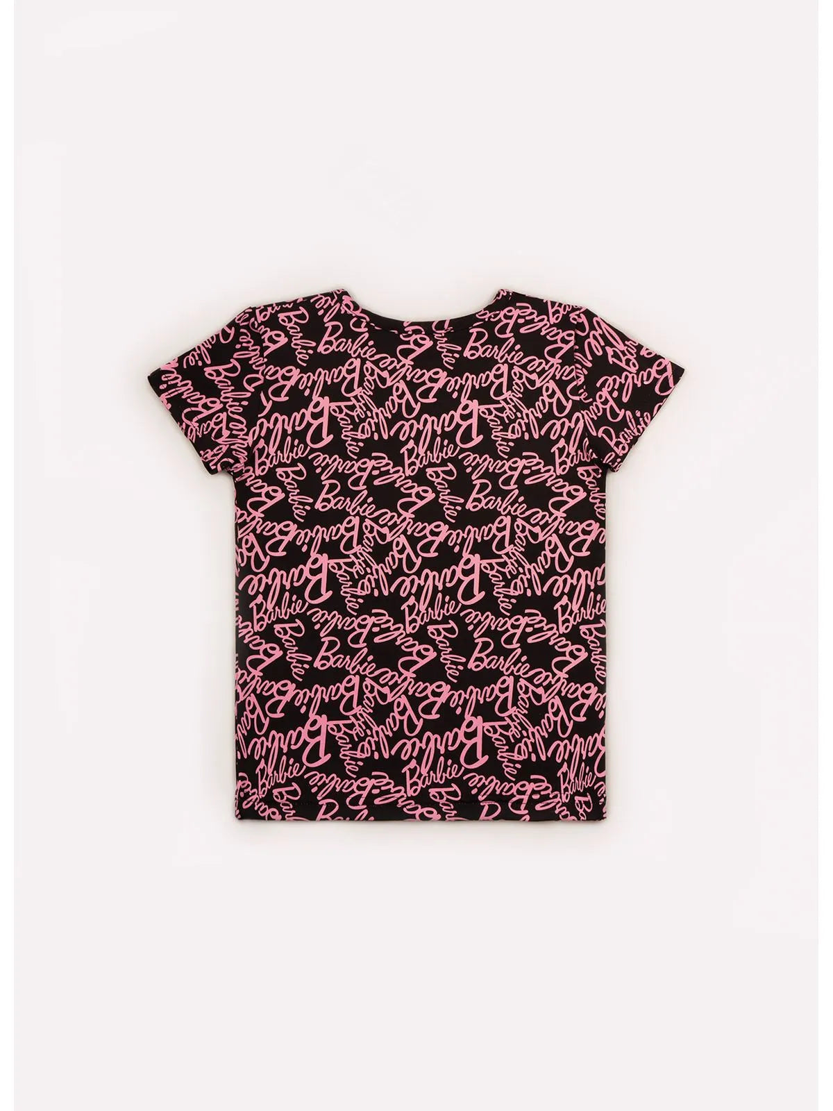 Blusa Light Manga Curta Estampada Barbie Pituchinhus Barbie Fundo Preto - BambolePetit