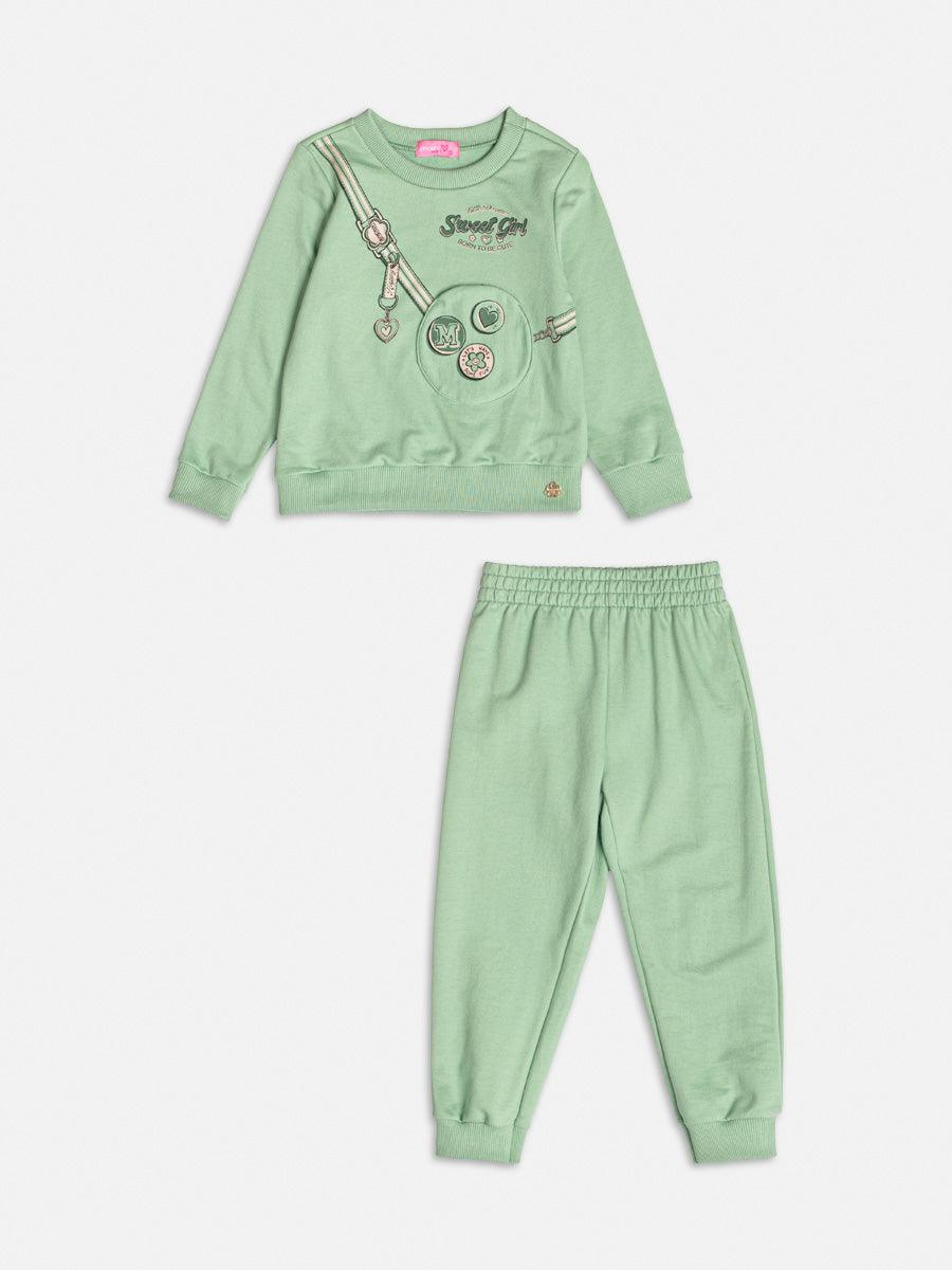 Conjunto Casaco Calca Verde Alecrim - BambolePetit