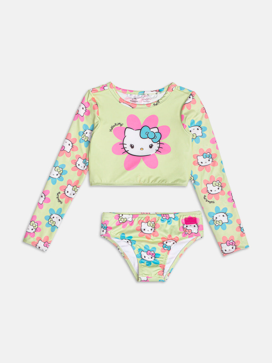 Biquíni Manga Longa Neon da Hello Kitty Momi