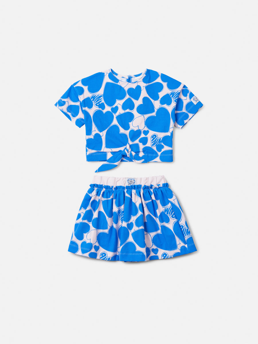 Conjunto Azul de Corações Anime