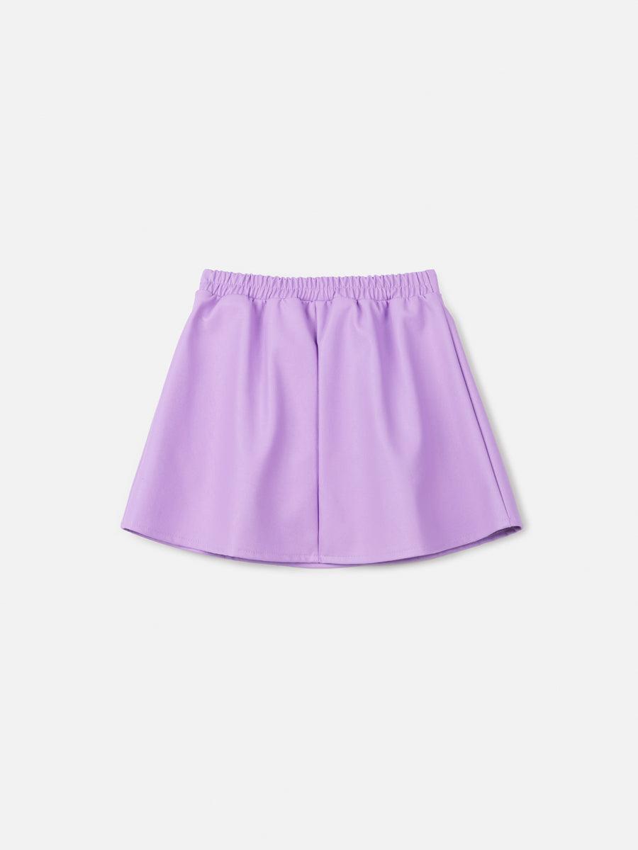 Saia Fake Leather Lilás com Pingente - BambolePetit