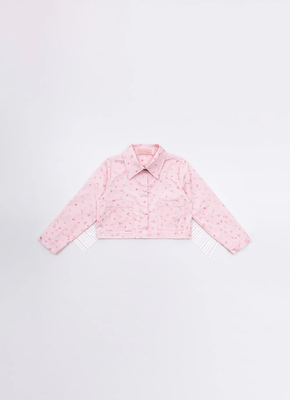 Jaqueta Sarja Estampada e Franjas Pituchinhus