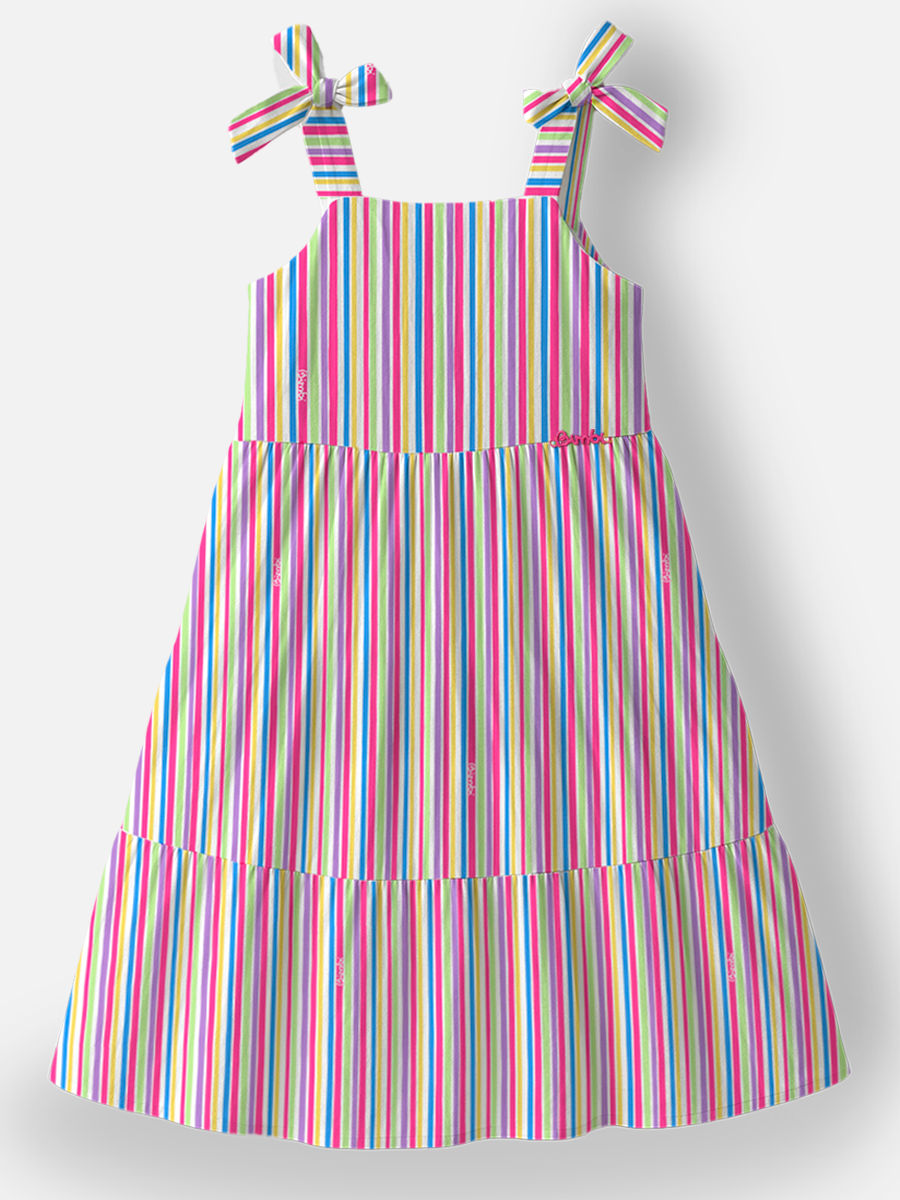 Vestido com Listras Coloridas Bimbi