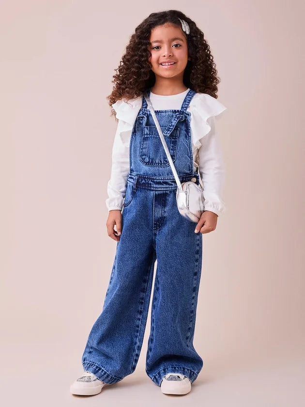 Jardineira Jeans Pantalona Momi