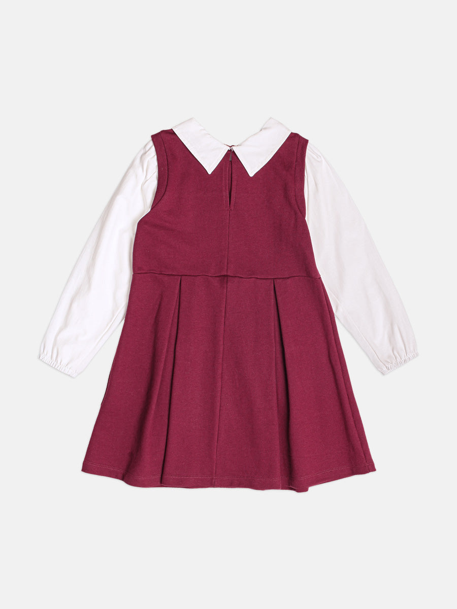 Vestido Manga Longa Com Gola E Laco Cranberry Juice Momi