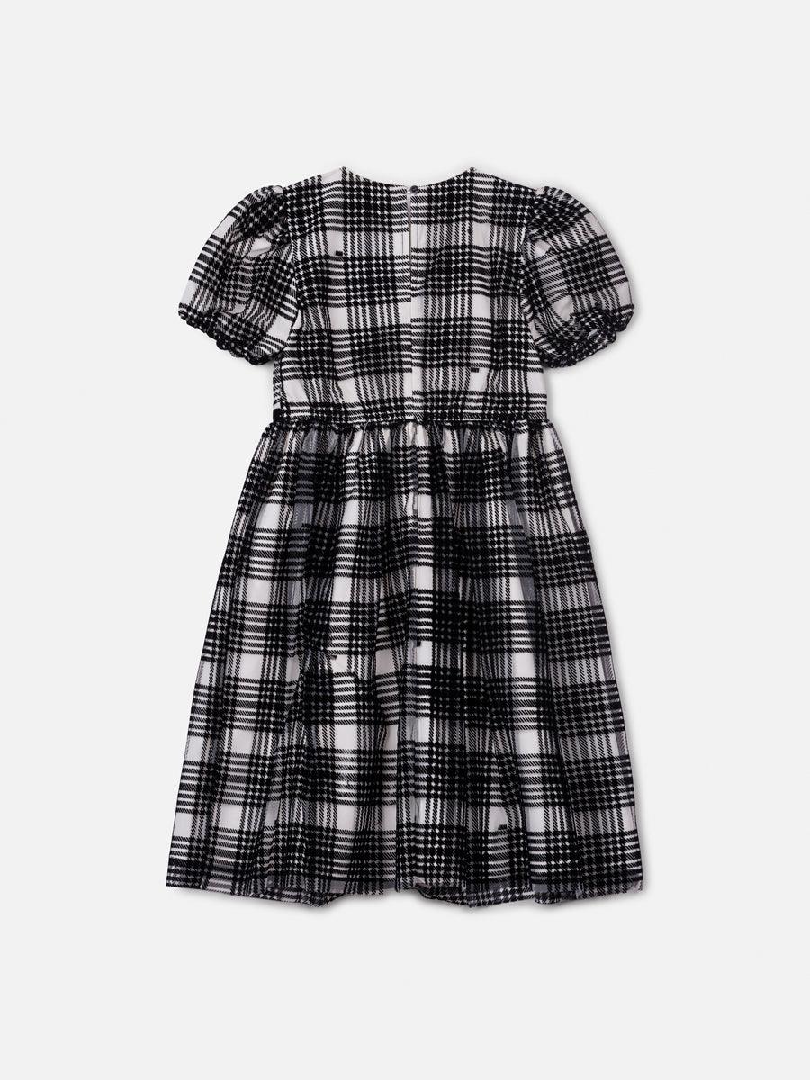 Vestido de Tule Preto Xadrez - BambolePetit
