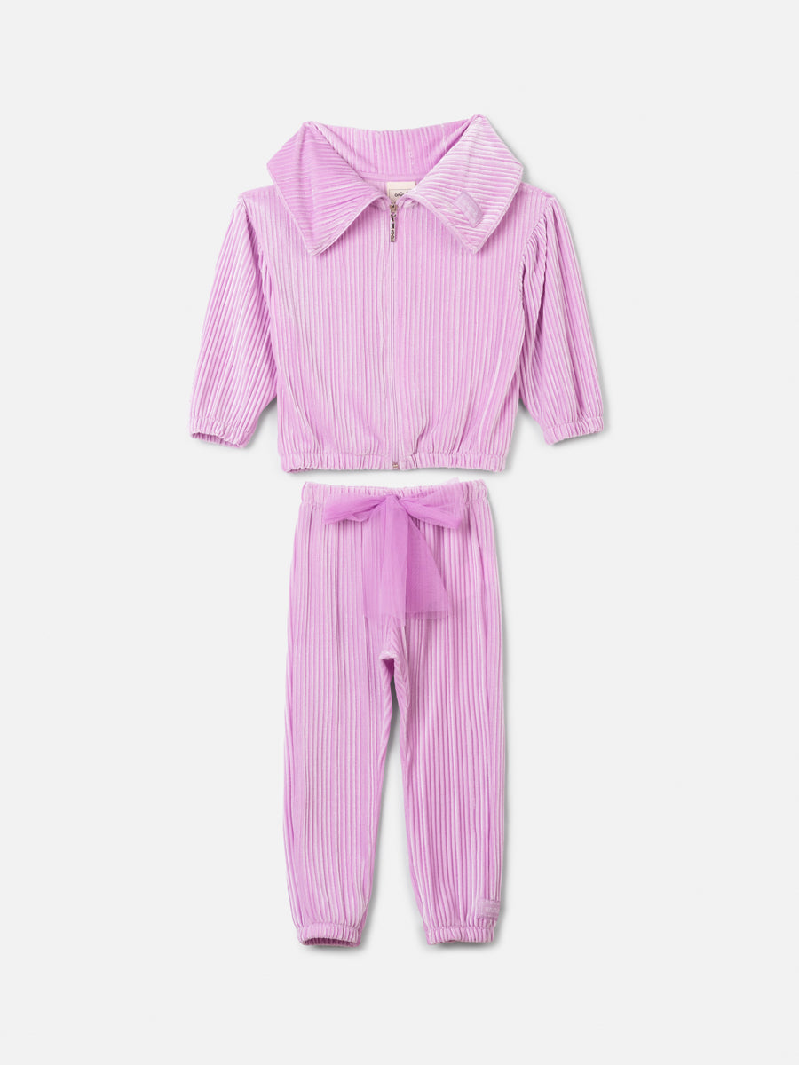 Conjunto Jaqueta e Calça Lilas Animê