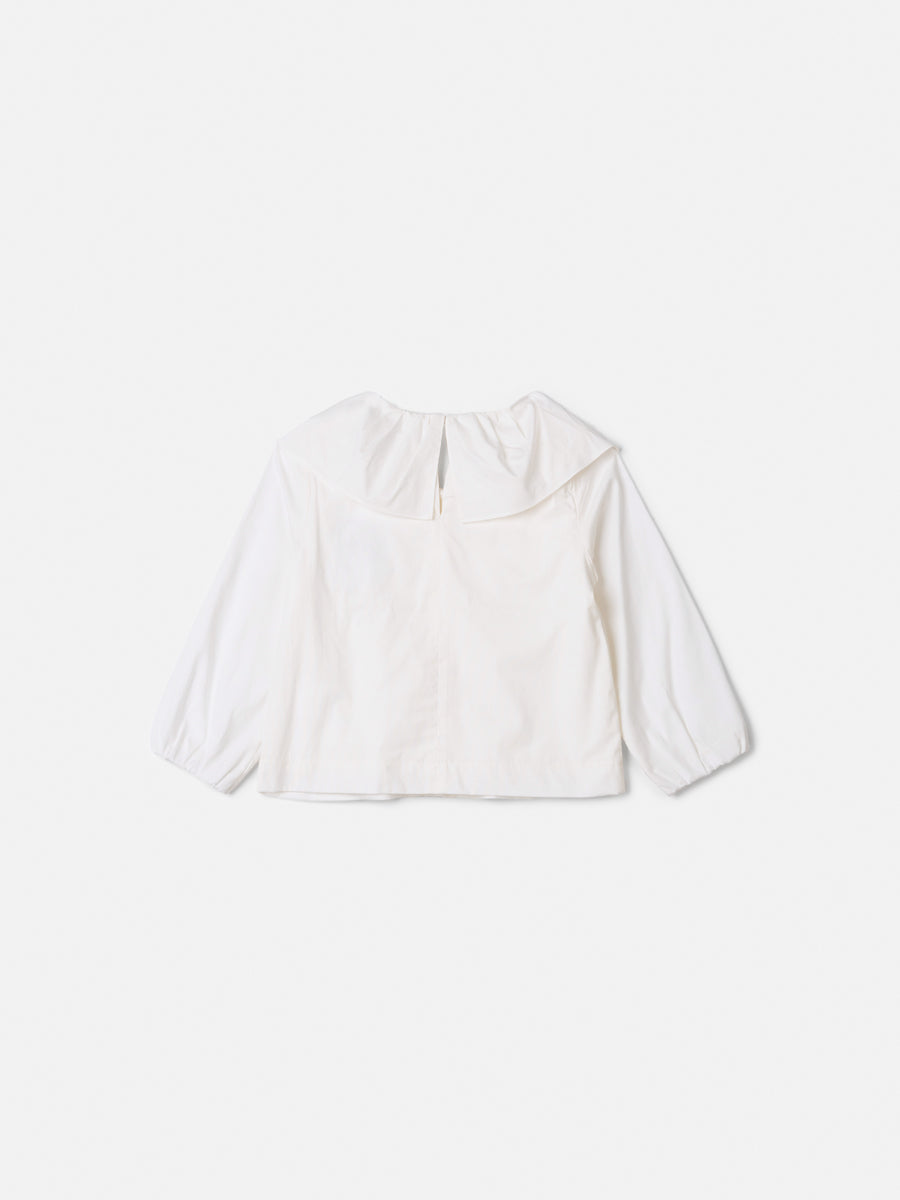 Blusa Gola Babado Off White Animê
