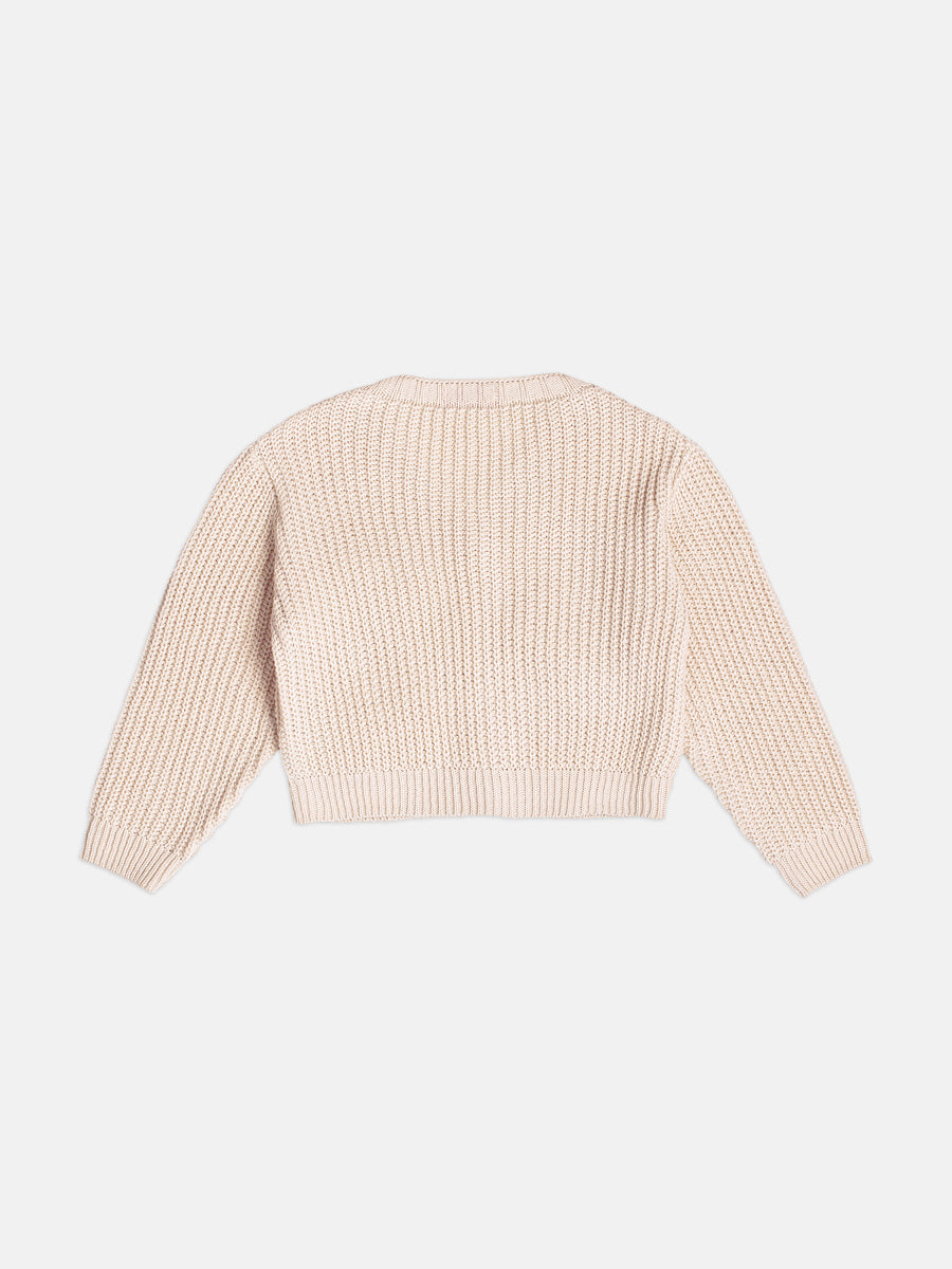 Casaco De Tricot Basico Cru Momi