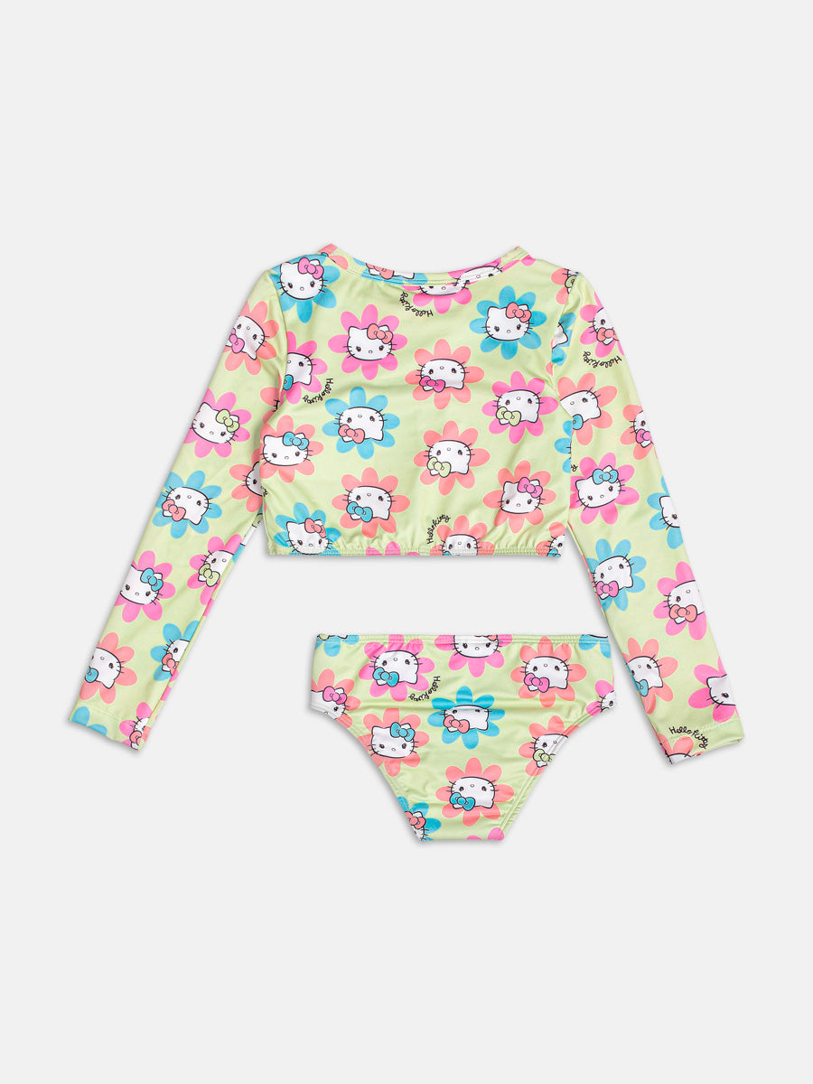 Biquíni Manga Longa Neon da Hello Kitty Momi