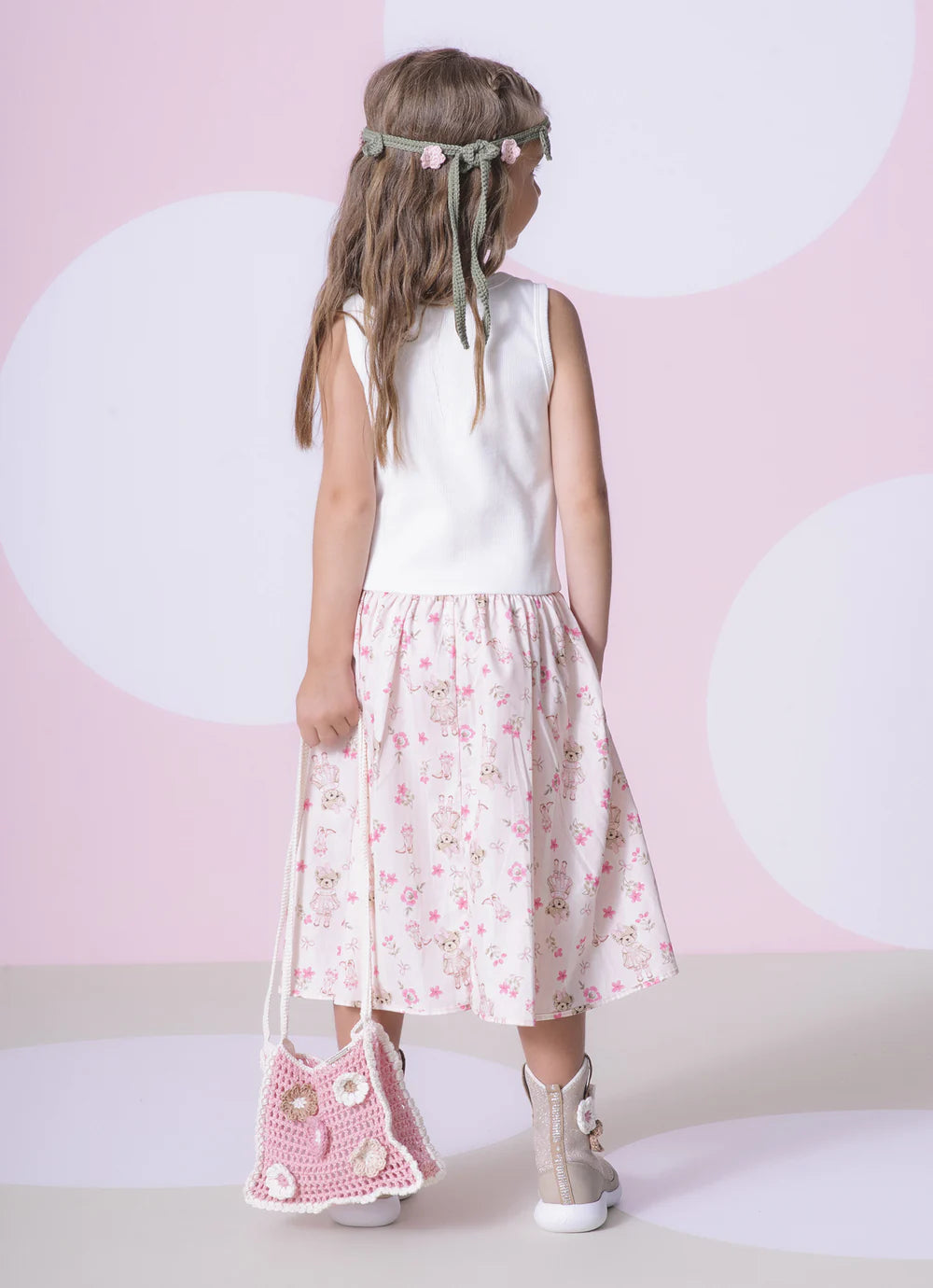 Vestido Ribana Botinha Saia Algodão Pituchinhus