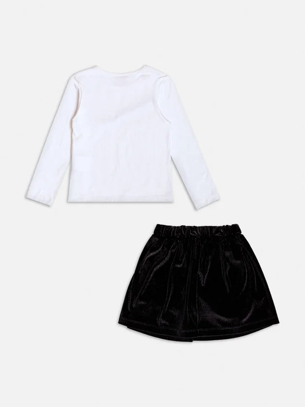 Conjunto Manga Longa Blusa Saia Perola - BambolePetit