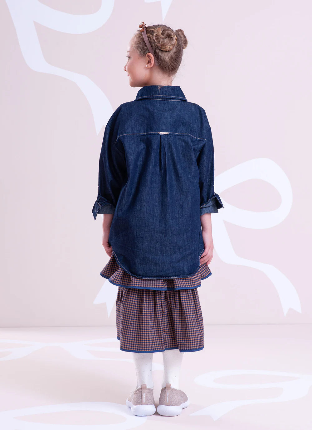 Camisa Jeans Fino Cristais Pituchinhus