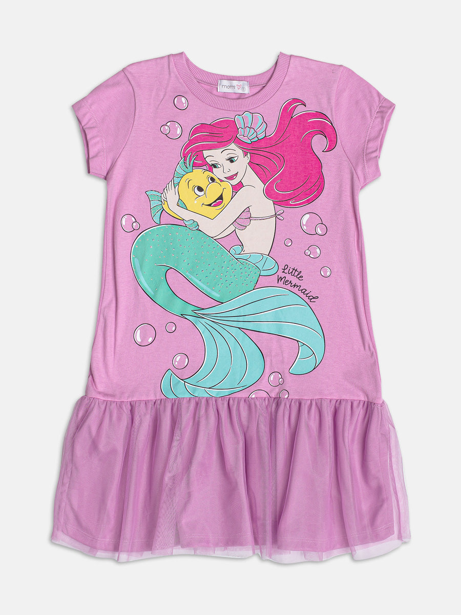 Vestido da Pequena Sereia com Saia Tule Momi