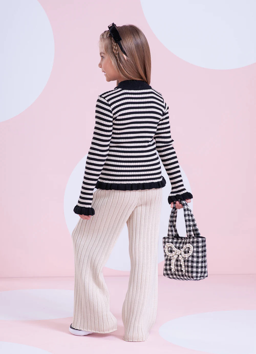 Calça Tricot Reta Maxi Canelado Ninive Pituchinhus
