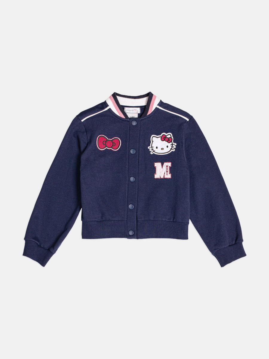 Jaqueta Com Gola Tricot Azul Marinho Momi