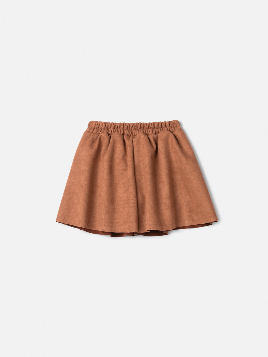 Saia Em Suede Marrom Caramelo Animê