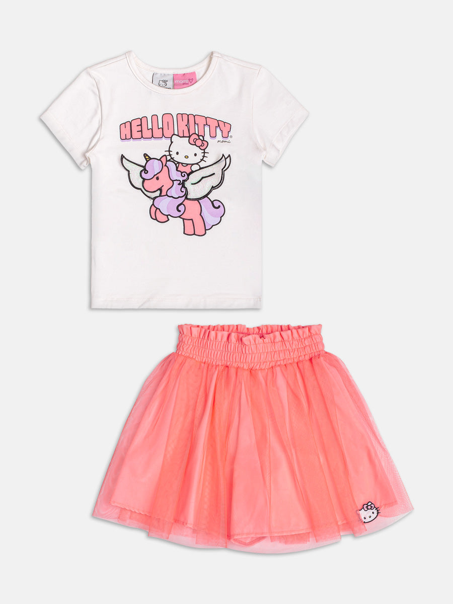 Conjunto Rosa Neon da Hello Kitty com Tule Momi