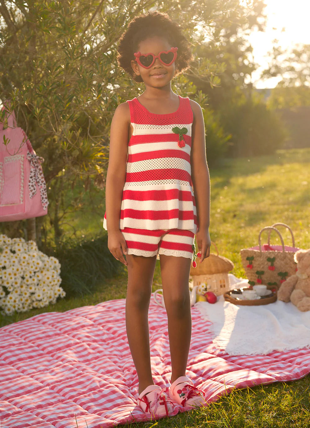 Short Tricot Cereja Resort Pituchinhus