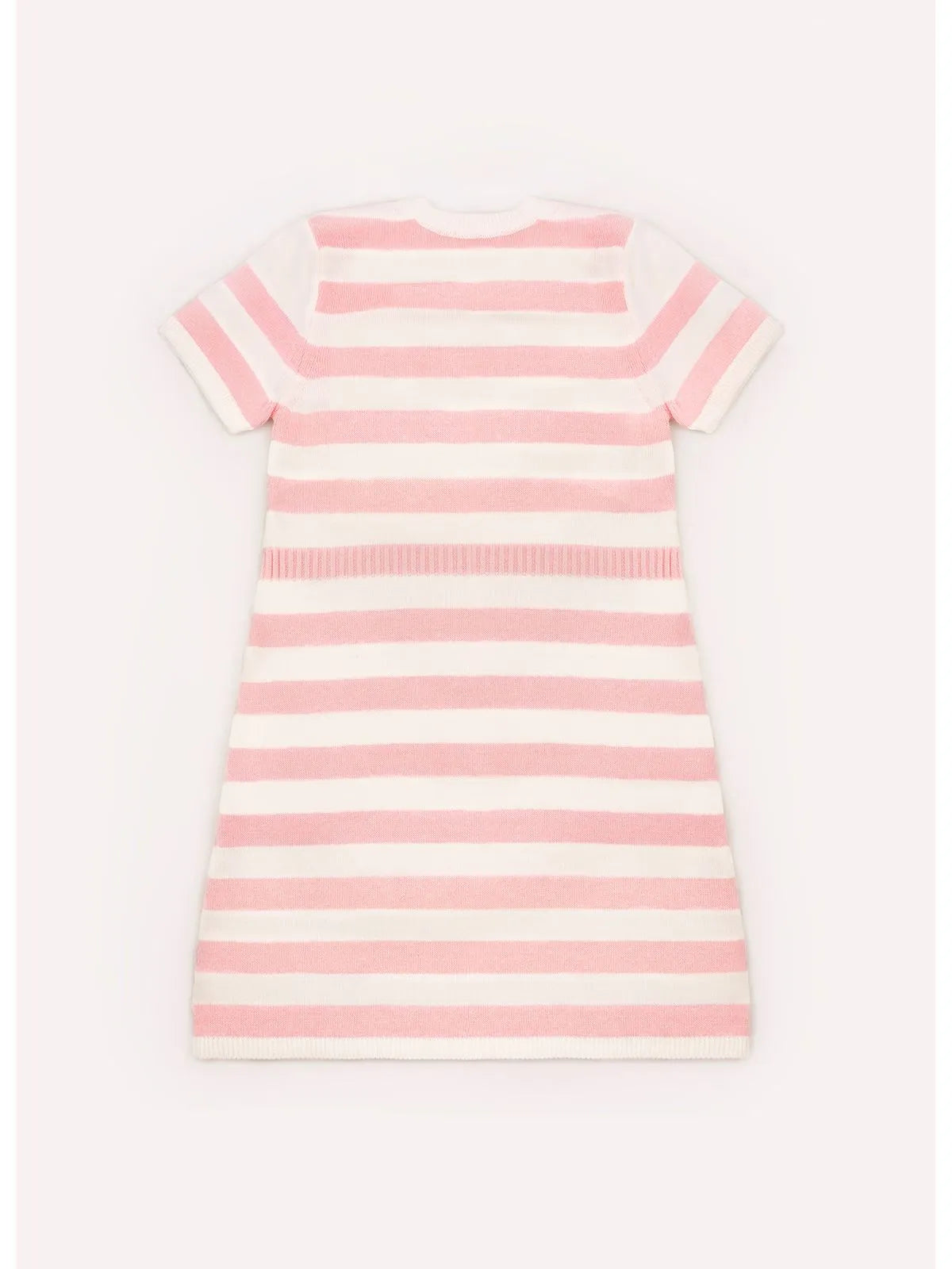 Vestido Tricot Listrado Coração Barbie Cristal Off White - BambolePetit