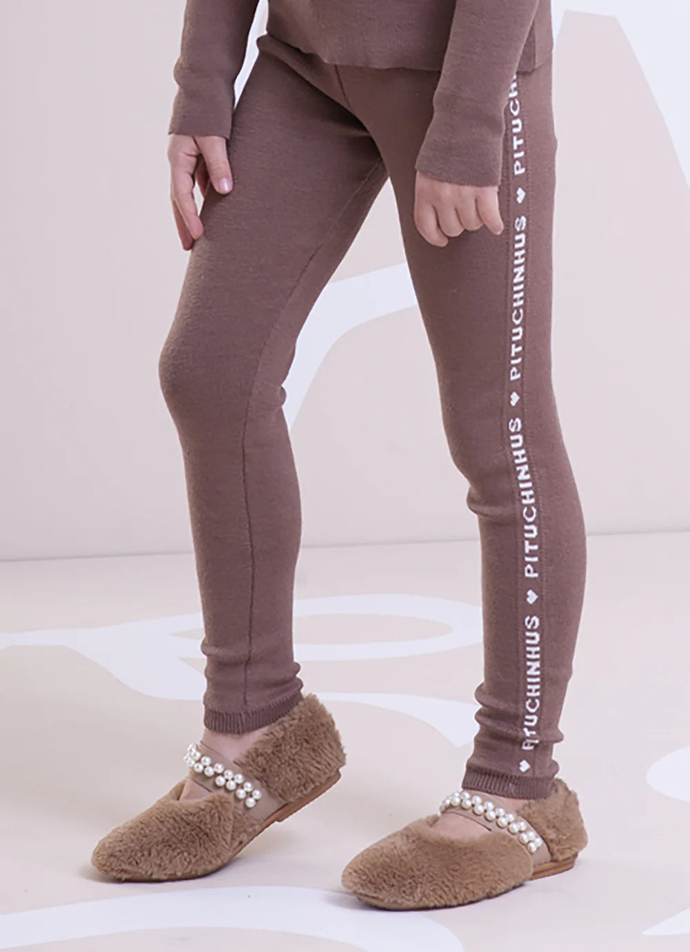 Legging Tricot Pituchinhus Marrom Marroque Pituchinhus