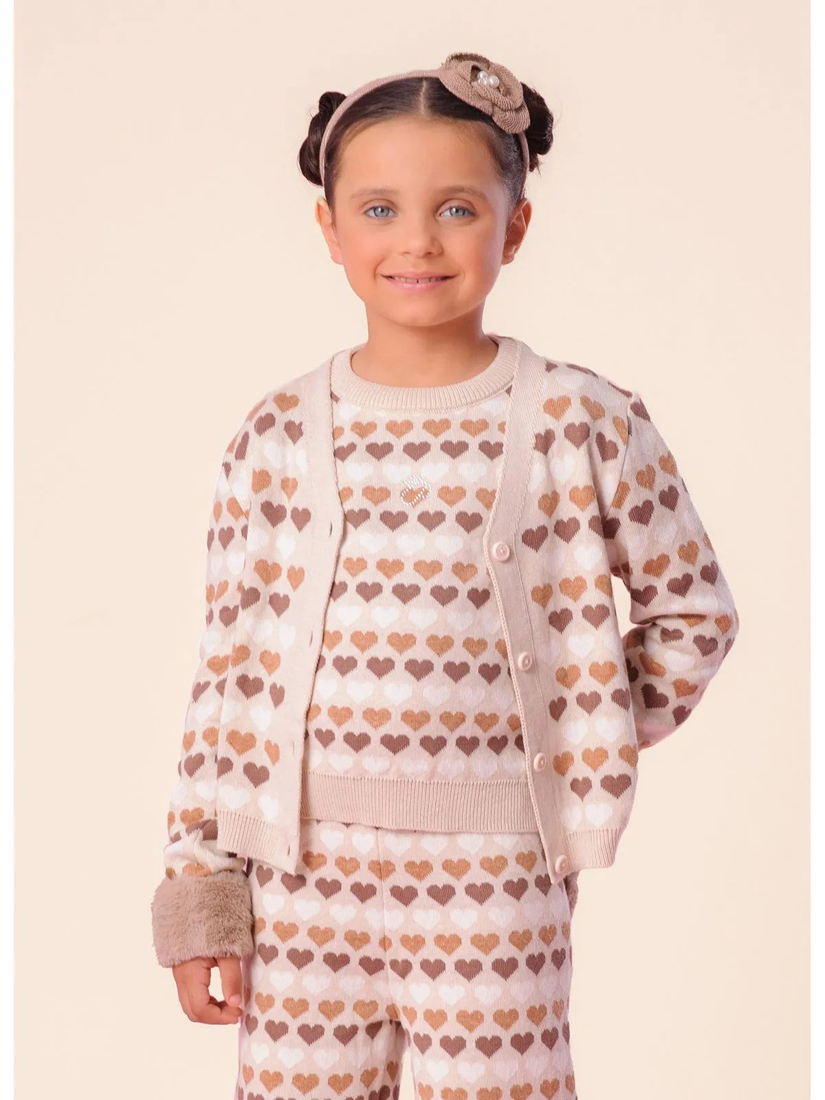 Casaco Tricot Multi Corações Ninive - BambolePetit