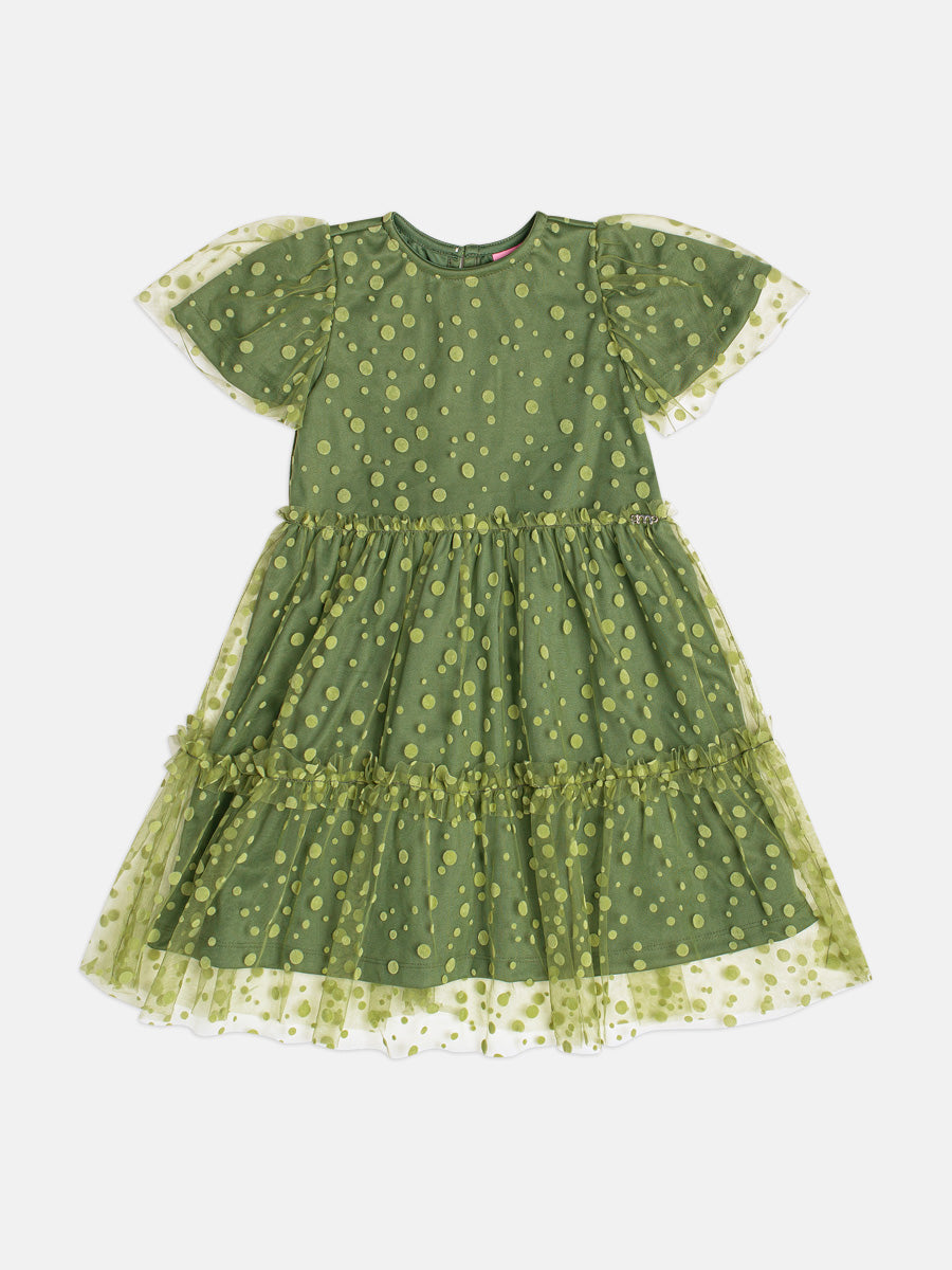 Vestido Tule Verde Militar Verde Musgo Momi