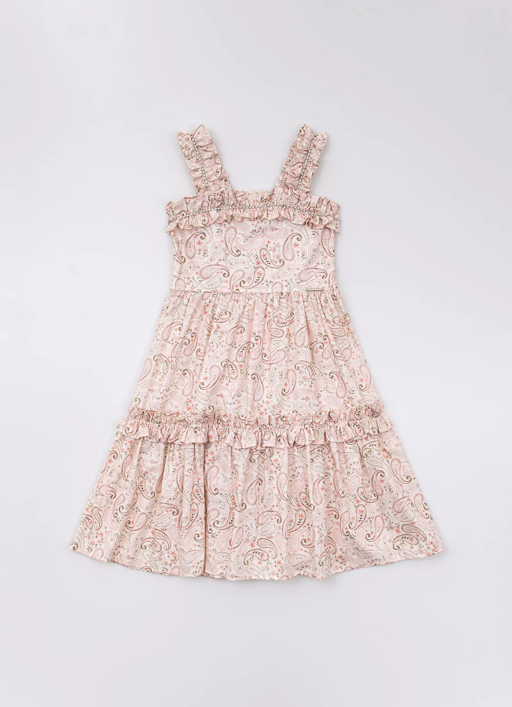 Vestido Algodão Estampado Frufru Cristal Pituchinhus