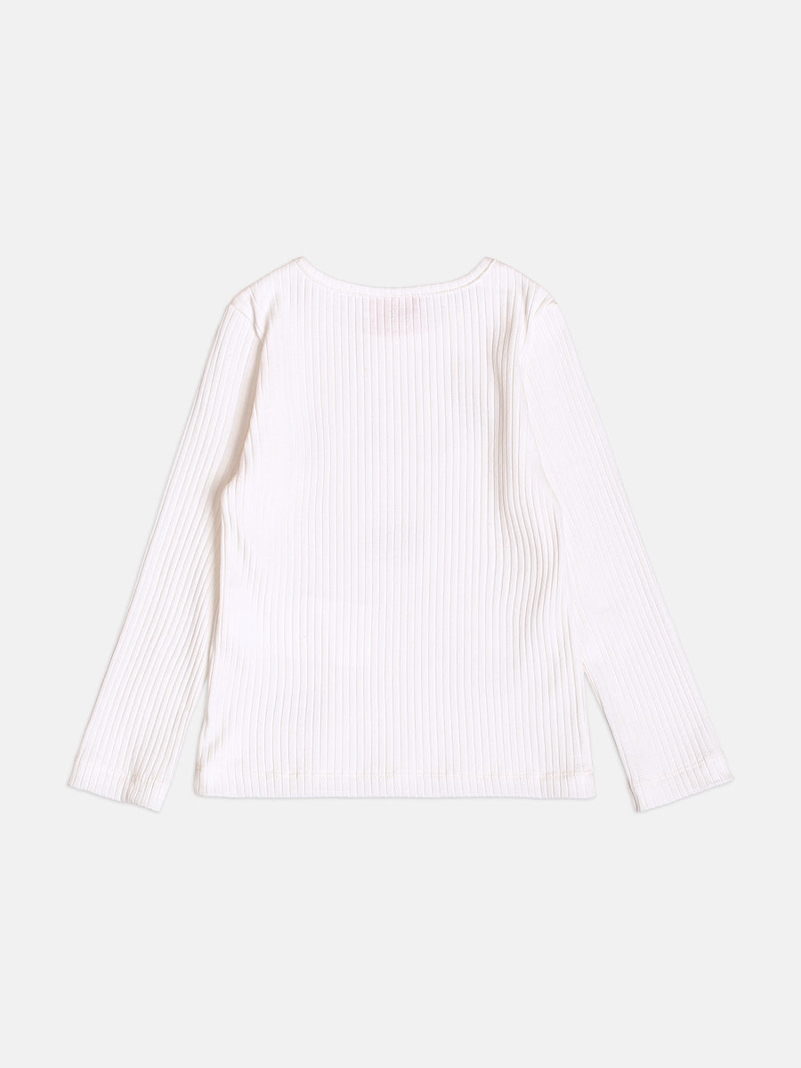 Blusa Canelada Com Patch Off White Momi