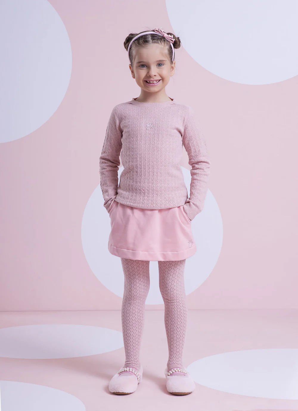 Blusa Tricot Sem Costura Rendada Cottonflex Rosa Dolce Pituchinhus