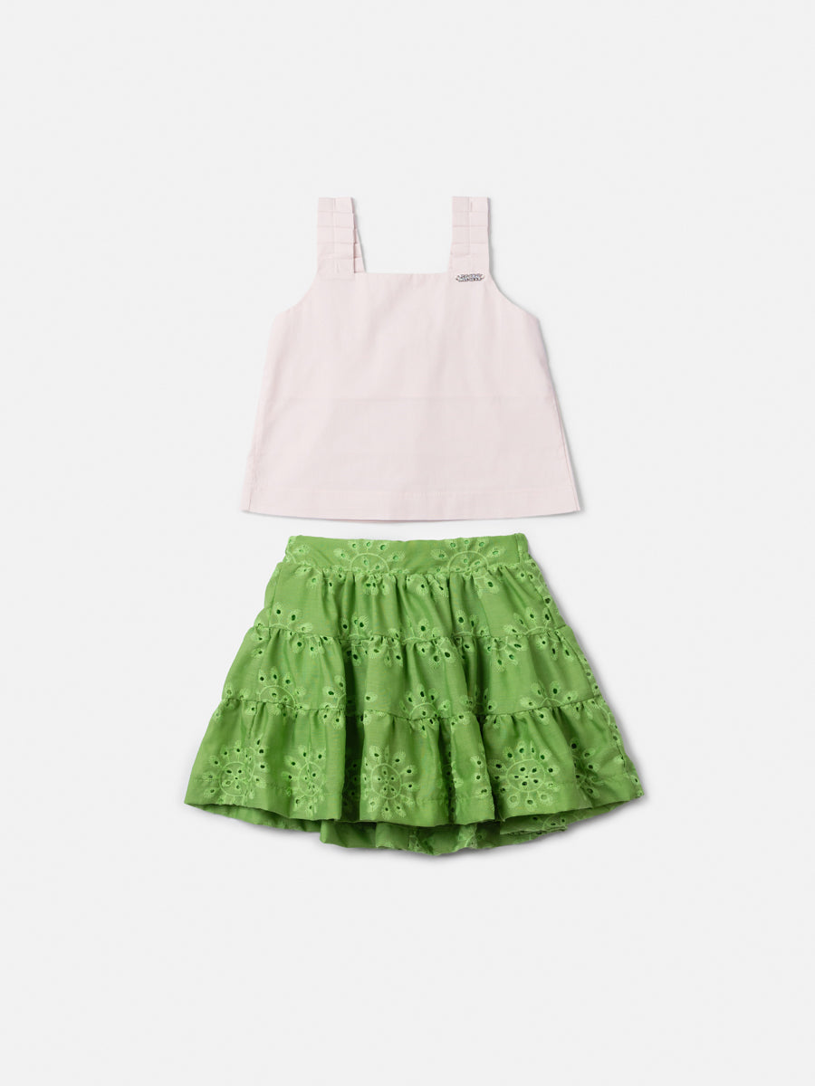 Conjunto de Laise Verde com Bordados Anime