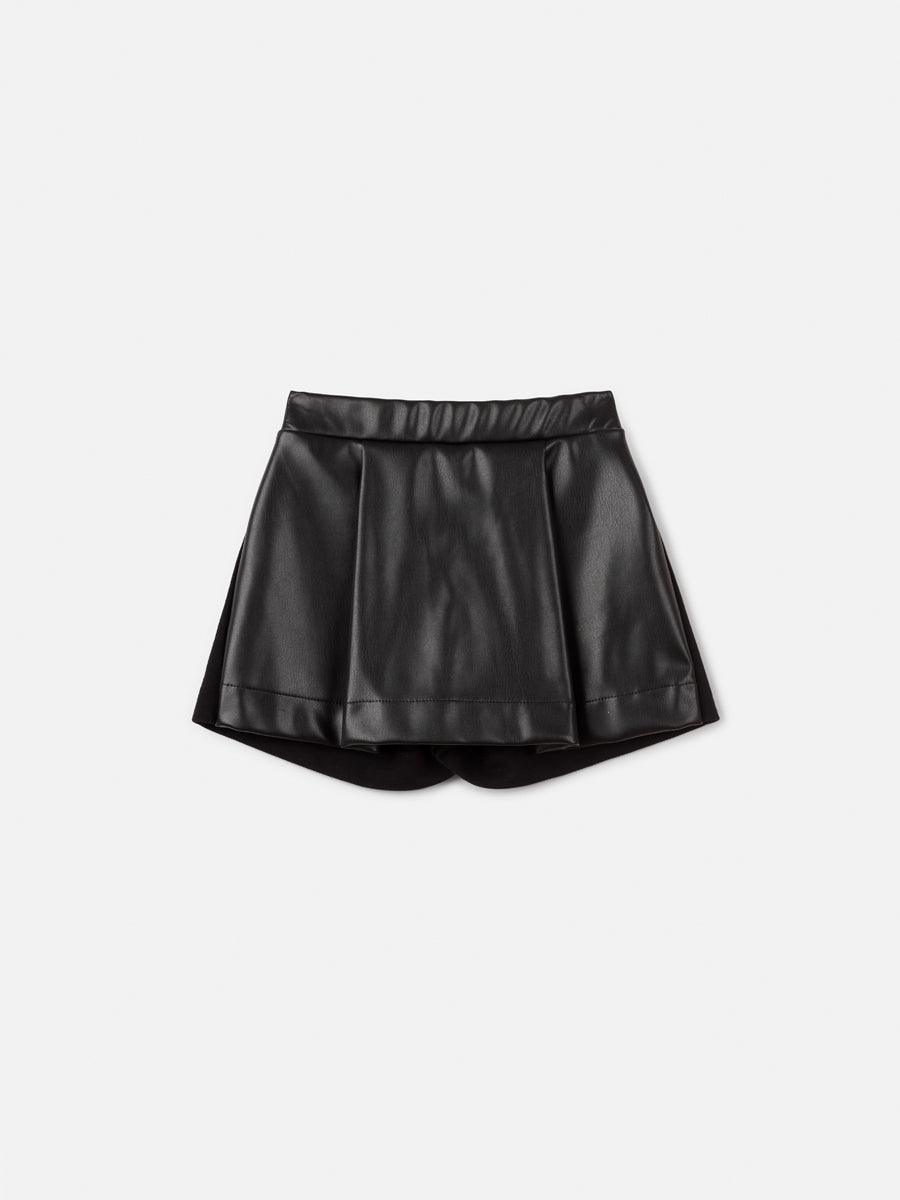 Short Saia de Fake Leather e Moletom - BambolePetit