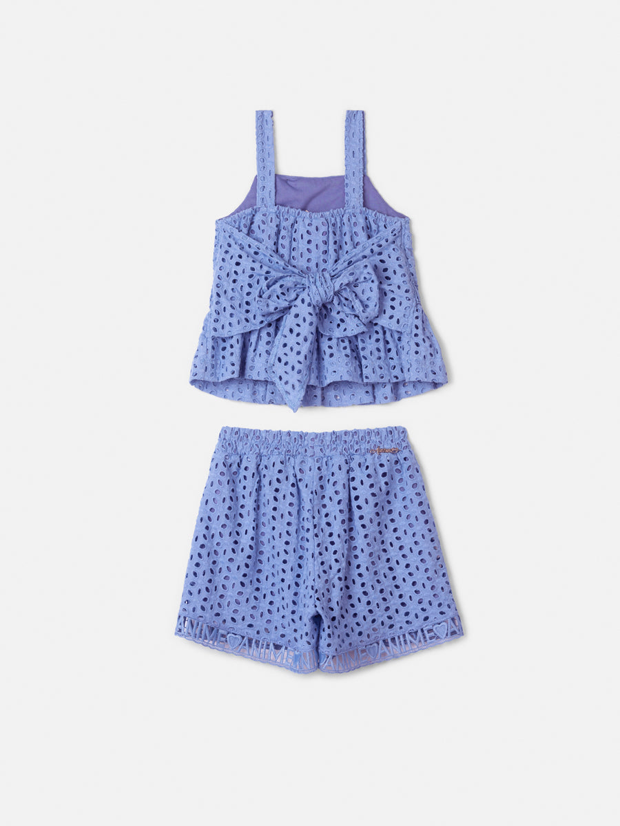 Conjunto Blusa e Short Azul Anime