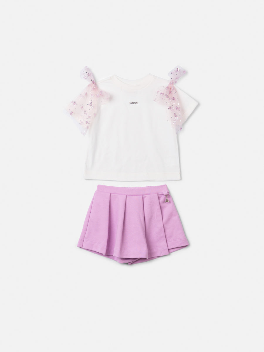 Conjunto Blusa e Shorts Lilás Anime