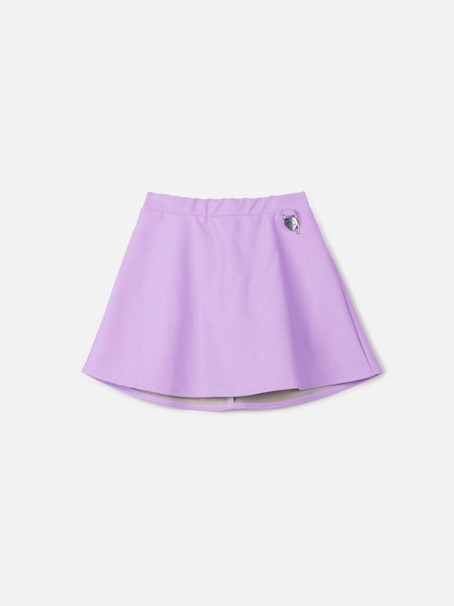 Saia Fake Leather Lilás com Pingente - BambolePetit