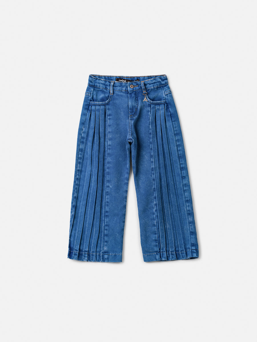 Calça Jeans Plissada Anime