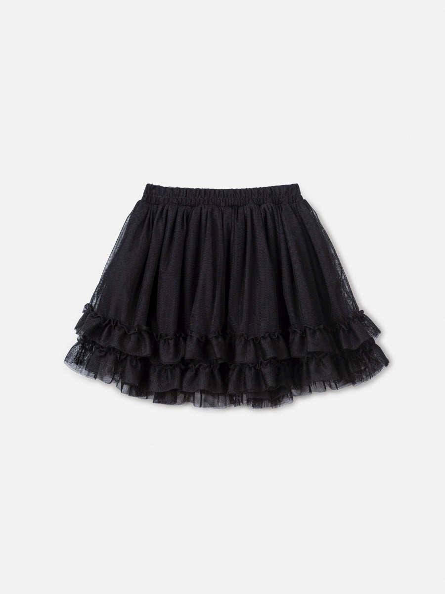 Saia De Tule Com Fru Fru Preto - BambolePetit