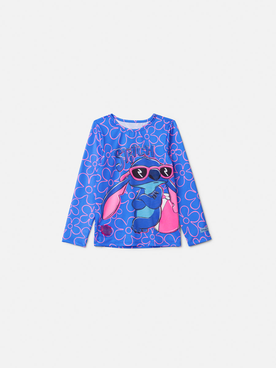 Blusa Infantil com Proteção Uv do Stitch Anime