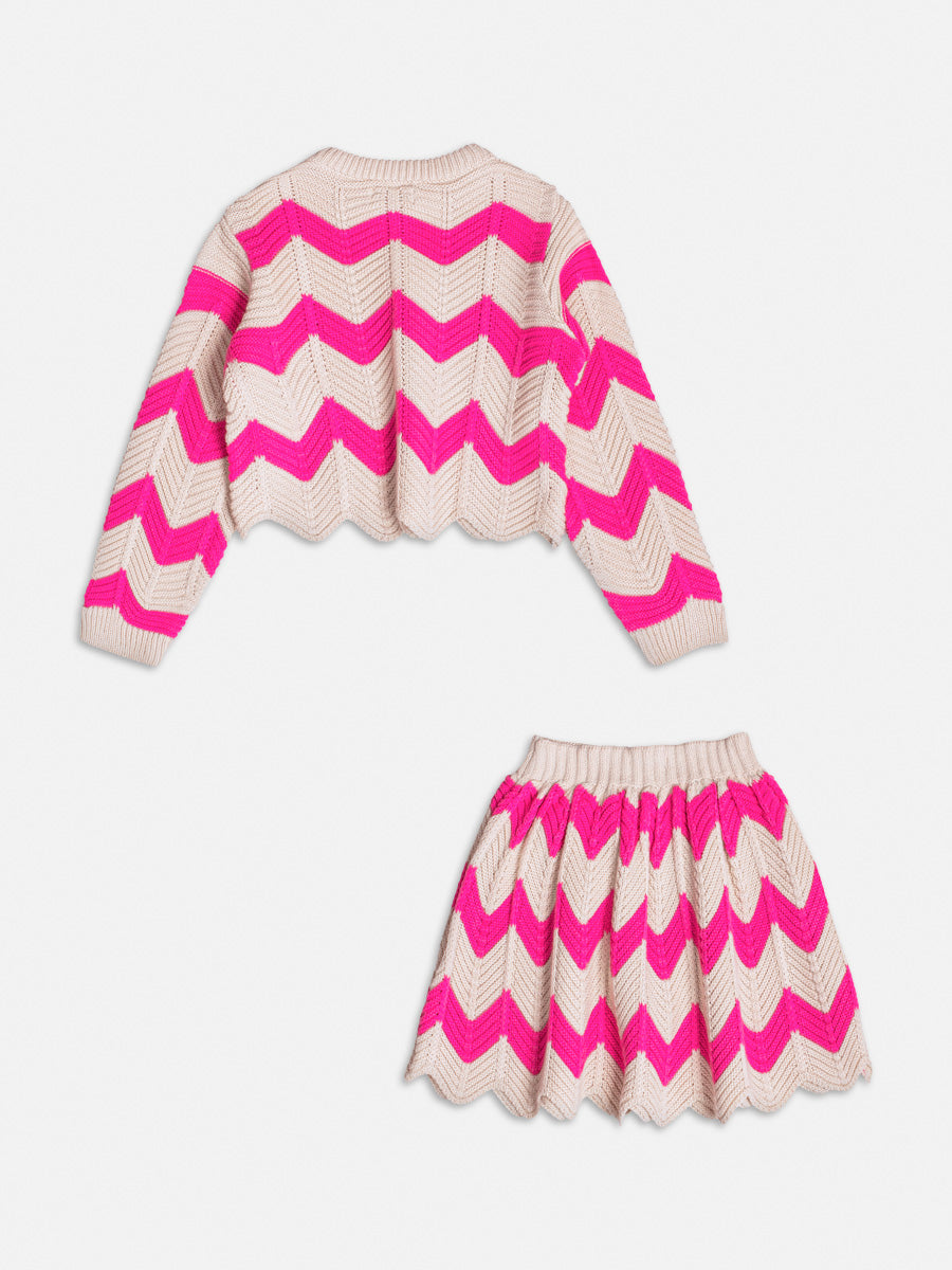 Conjunto Casaco Saia Pink - BambolePetit