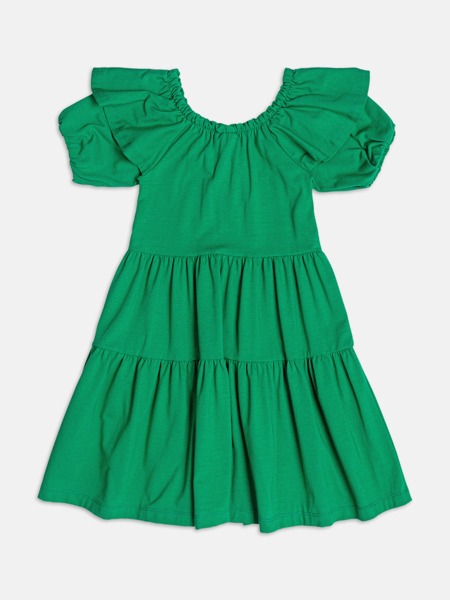 Vestido com Mangas Balone Verde Momi